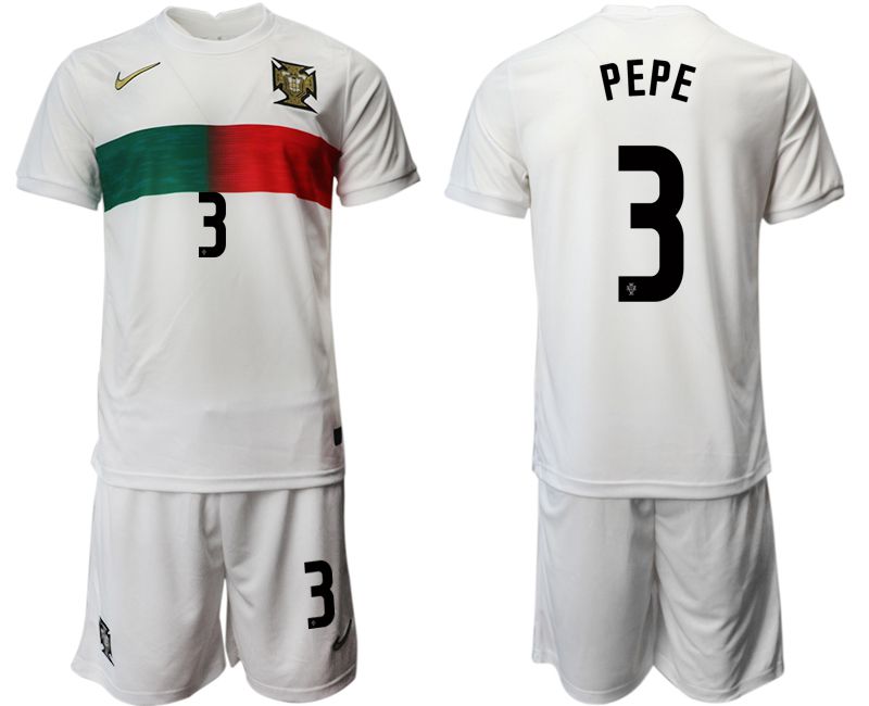 Men 2022 World Cup National Team Portugal away white 3 Soccer Jerseys